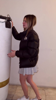 She Accepts a Ride From a Stranger and Ends up Him in the Garage on Top of a Punching Bag