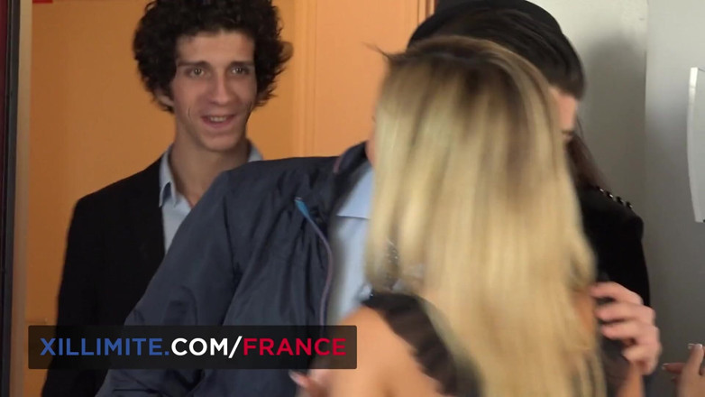 Made In France: Sexy foursome with 2 gorgeous babes in lingerie