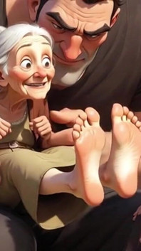 Cuckold Husband Licks Wife's Feet While She Sits on Her Lover's Lap - Hotwife Foot Worship