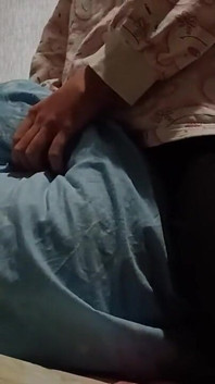 Super Skinny Girl Rubs Her Pussy on a Pillow and Cums Quickly so Her Parents Don't Catch Her