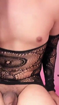 Beautiful Colombian Shemale Rubs Her Penis Against the Edge of Her Panty Until She Gets Everything Wet