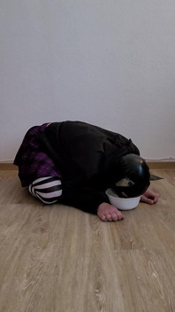 Leashed Sissy Drinks Mistress Piss Like the Thirsty Slave She Is