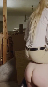 Let's Ride Him! Perverted Slave Dominated by Tranny Dom in Stable!
