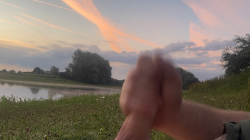 Playing in the Morning at a Lake (Riskiedik)