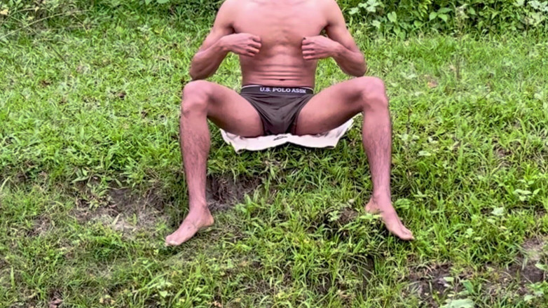 LonlyBoy: Enjoying Alone in Jungle Indian Young Boy