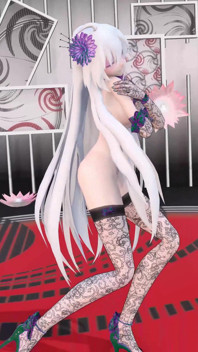 Yowane haku ausziehen tanzen sexy dessous hentai klebriges lied Mmd 3D lila kleidung farbe bearbeiten smixix