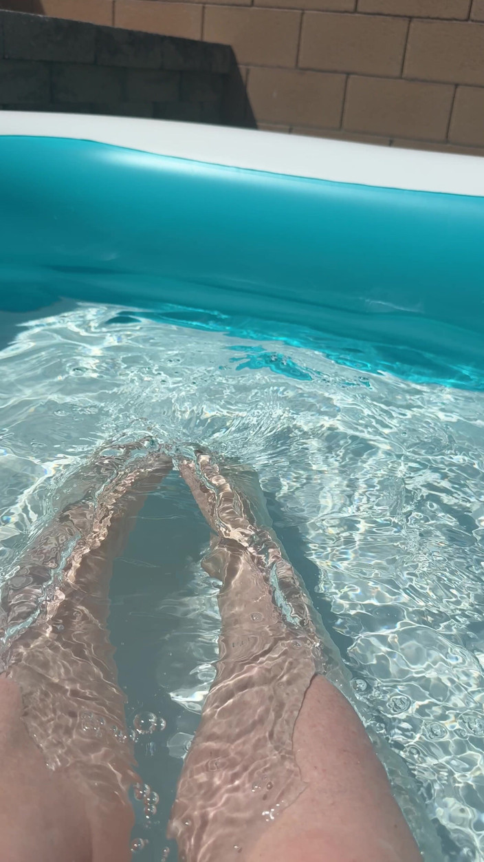 Naughty Talulah: Solo Foot Play in Pool