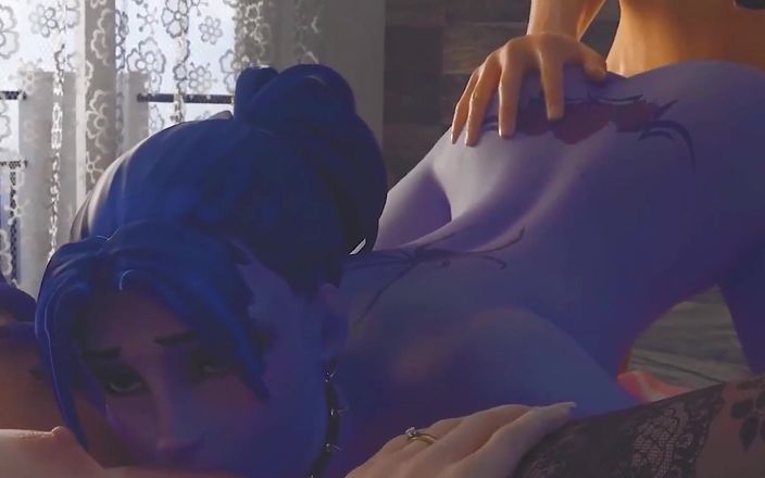 MsFreakAnim: Overwatch порно Dva, Tracer, Вдова лижет киску Mercy правило 34 3D хентай анимация