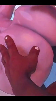Une naine à gros nichons et à gros nichons se fait baiser et fesser par deux gros blacks