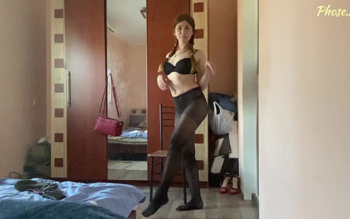 Pantyhose me porn videos: 艾米试穿黑色连裤袜