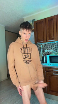 I Couldnt Stop Stroking My Big Cock Until I Covered the Floor in Sperm