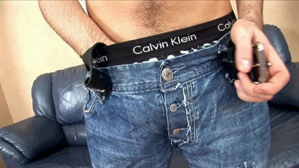 Gay Deluxe: Hot guy with wanking his huge cock in the sofa