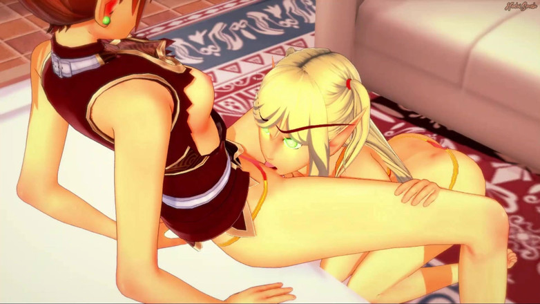 Hentai Smash: 热辣精灵女同性恋者做爱 - 魔兽世界成人动漫