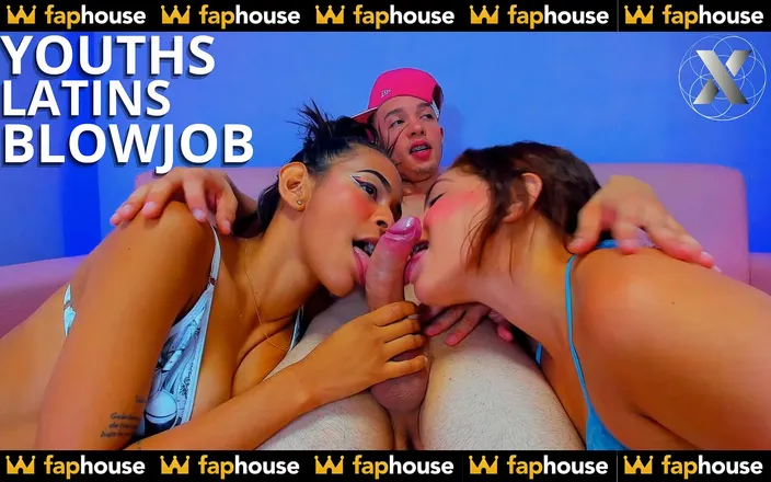 X Live Community: Young Latina Sluts Give Hot Blowjobs to a Huge Cock