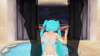H3DC: 3D HENTAI. Miku double blowjob