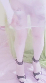 Teasing and Stroking Beatifullbigcock Over White Nylon