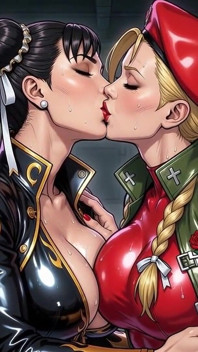 Chun Li en Cammy heet decolleté