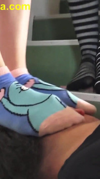 Sock Teenies Trample Face and Hand Hands of Slave