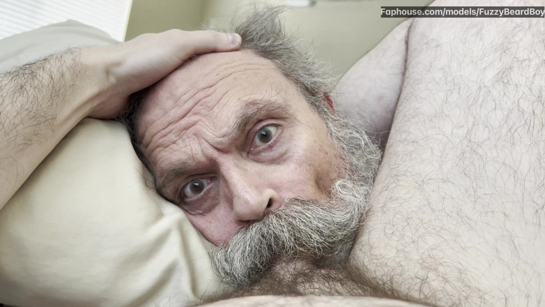 FuzzyBeardBoy: Old Bearded Cocksucker Takes Huge Load Straight Down His Gullet
