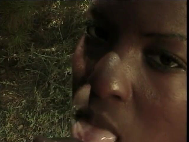 Butt Paradise: Young black babe sucks hard cock and gets facial