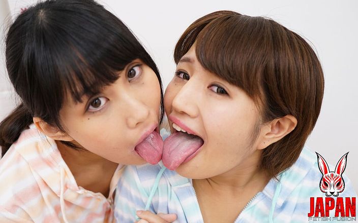 Japan Fetish Fusion: 女同性恋亲吻，可爱可爱 konoha kasukabe 和 kotomi shinozaki