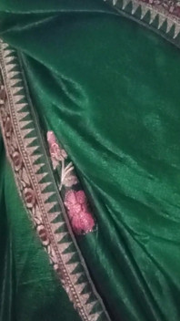 Indian Gay Crossdresser Gaurisissy în sari verde apăsându-și sânii mari și futându-se cu degetul în cur