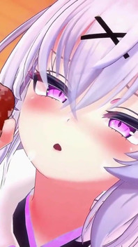 Ninja girl, branlette, éjaculation faciale, seins énormes, MMD, 3D, yeux violets, couleur, édition Smixix