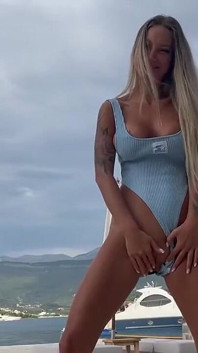 Monika Fox with Big Butt Plug in Ass Masturbates and Squirts in Front of Beautiful View