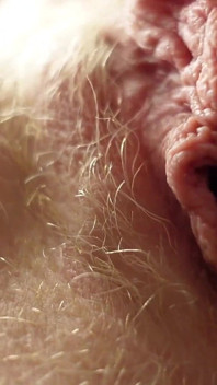 Big Labia Pussy Spreading and Rubbing From Below Closeup