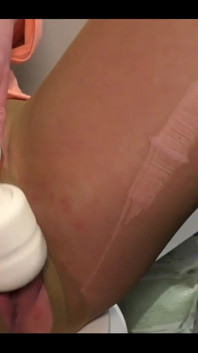 Very Very Strong Pee Stream on the Wall in Pantyhose and High Heels