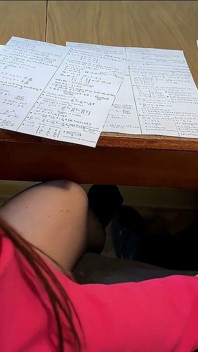 Goodbye, Math and College!!! Classmate Gave Me a Handjob Under the Table on the Last Day of College