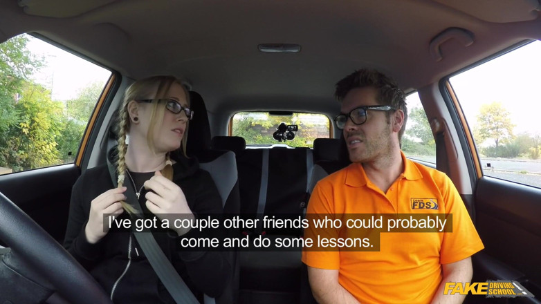 Fake Driving School: Fake Driving School - Naughty Student Satine Spark Blows Instructor for...