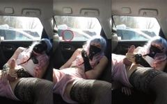 目隠しをされたまま見知らぬ人に近づく大射精