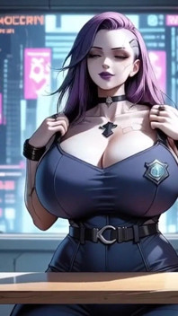 Cyberpunk ragazza si spoglia in ufficio (animazione)