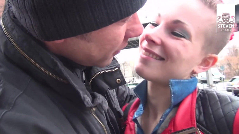 Steven Shame: Hook up with skinny bitch: two guys share redhead
