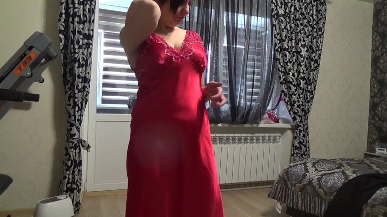 Sexy Milf: The sexiest my outfit N4 Modeling sexy red satin nightie...