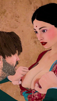 La india solitaria satisface la hambre de su coño follando con la polla del propietario