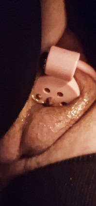 Wet Tiny Clitty Locked in Chasity Cage