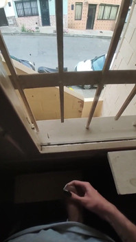 Morning jerk off in the window