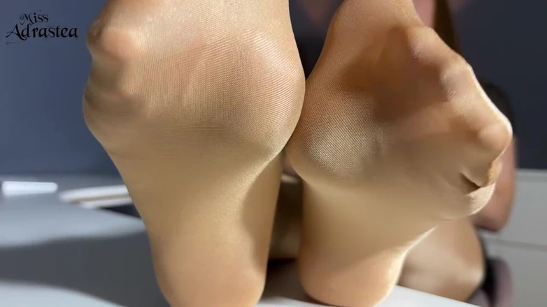 Miss Adrastea: You Will Be My Nylon Feet Slave!