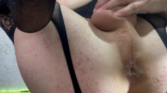 Cookies: Trans ragazza in collant squirta da un grosso cazzo, guardala...