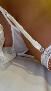 White Stockings Garter Belt Close up Tease