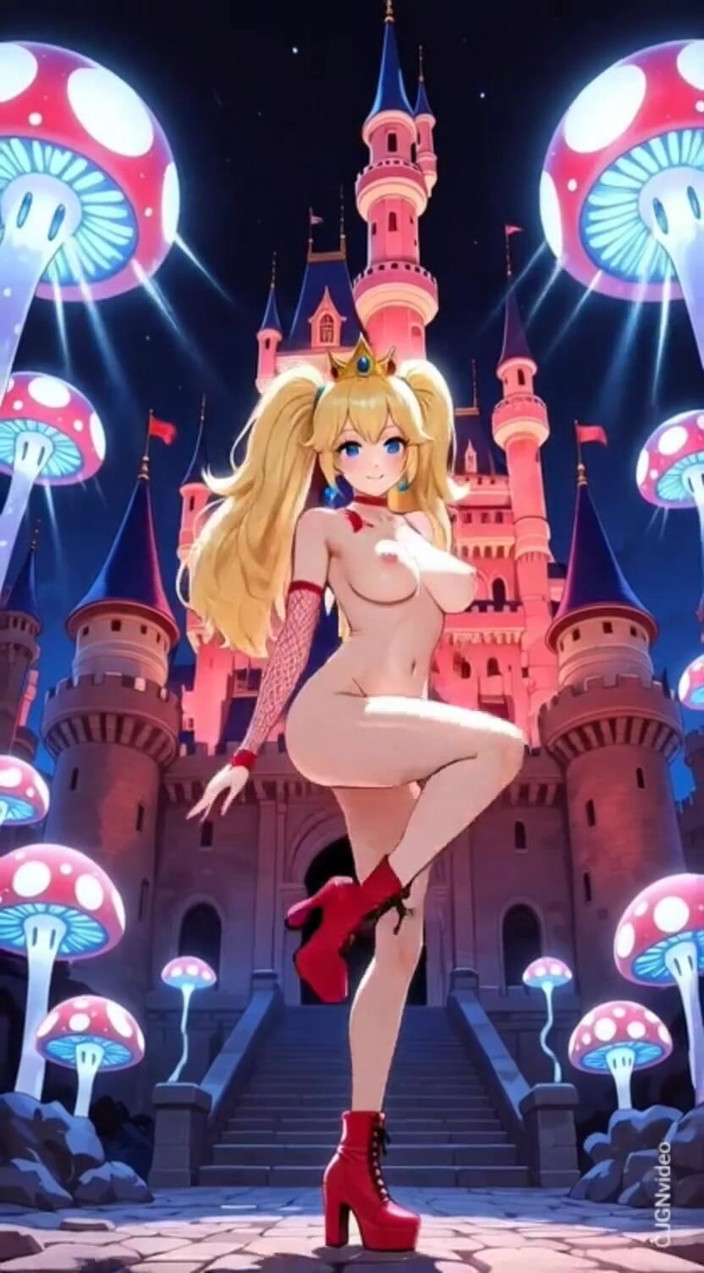 Hot girl dancing: 125. Prenses şeftali kalede üstsüz dans ediyor (ai animasyon)