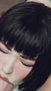 Eve Sternklingen voll nackt, schlampiger blowjob mit stöhnen - 3D Animation