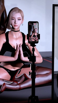 3D süße blonde schlampe MILf betrügt mit ihrem yogalehrer