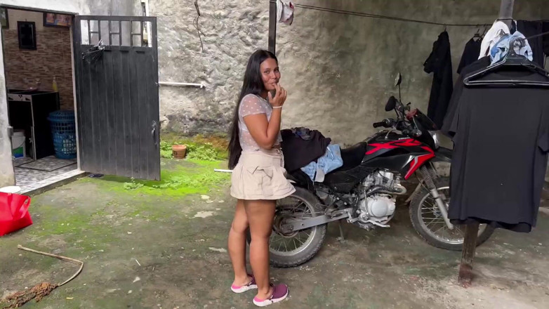EMY_AND_JONH: Student Is Surprised by Her Teacher in the Patio of...