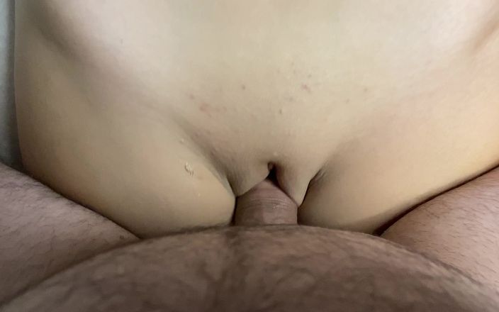AnGelya G: Cock masturbation on pussy, entered it, cum on belly 18yo