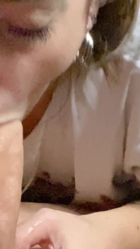 Messy Deep Throat First Time, Swallowing Lots of Cum, Big Load in the Car!!