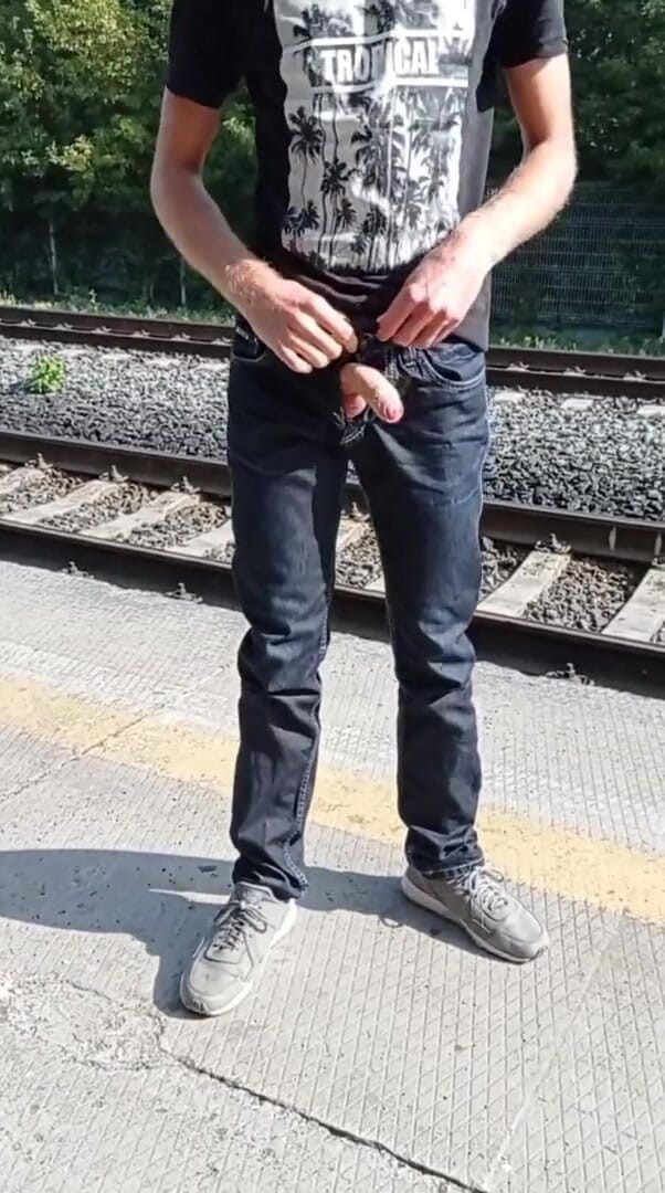 Dick Boys Studio: Masturbating at the train station