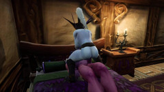 Wraith ward: Hombre esclavado para que ella pueda montarle: parodia pornoden